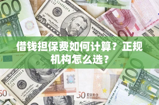 济南借钱担保费如何计算？正规机构怎么选？