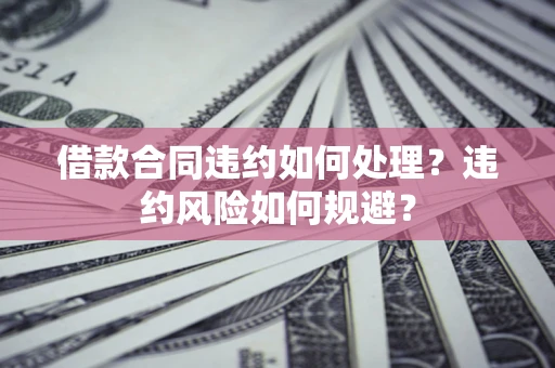 济南借款合同违约如何处理？违约风险如何规避？