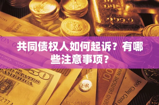 济南共同债权人如何起诉？有哪些注意事项？